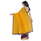 Generic Women's Faux Georgette Printed Saree With Unstitched Blouse 5.5Mtr (Yellow) - MYLUXURY LANE ENTERPRISE