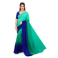 Generic Women's Georgette Solid Saree With Unstitched Blouse 5.5Mtr (Turquoise Green) - MYLUXURY LANE ENTERPRISE