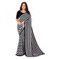 Generic Women's Faux Georgette Printed Saree With Unstitched Blouse 5.5Mtr (Black) - MYLUXURY LANE ENTERPRISE