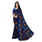Generic Women's Faux Georgette Printed Saree With Unstitched Blouse 5.5Mtr (Blue) - MYLUXURY LANE ENTERPRISE