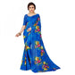 Generic Women's Faux Georgette Printed Saree With Unstitched Blouse 5.5Mtr (Blue) - MYLUXURY LANE ENTERPRISE