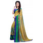 Generic Women's Faux Georgette Printed Saree With Unstitched Blouse 5.5Mtr (Green) - MYLUXURY LANE ENTERPRISE