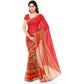 Generic Women's Faux Georgette Printed Saree With Unstitched Blouse 5.5Mtr (Red) - MYLUXURY LANE ENTERPRISE