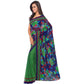 Generic Women's Faux Georgette Printed Saree With Unstitched Blouse 5.5Mtr (Green) - MYLUXURY LANE ENTERPRISE