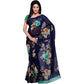 Generic Women's Faux Georgette Printed Saree With Unstitched Blouse 5.5Mtr (Blue) - MYLUXURY LANE ENTERPRISE