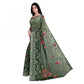 Generic Women's Faux Georgette Printed Saree With Unstitched Blouse 5.5Mtr (Green) - MYLUXURY LANE ENTERPRISE