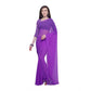 Generic Women's Dyed Solid Saree With Unstitched Blouse 5.5Mtr (Purple) - MYLUXURY LANE ENTERPRISE