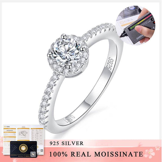 Round Bag Full Diamond S925 Silver 18K Gold Plating Mosanite Diamond Ring Female - MYLUXURY LANE ENTERPRISE