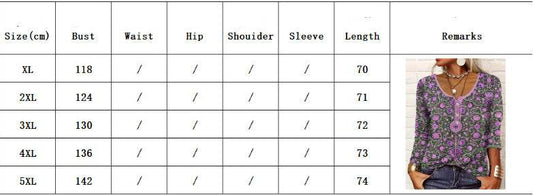 Women's V-neck Ethnic Print Plus Size T-shirt - MYLUXURY LANE ENTERPRISE