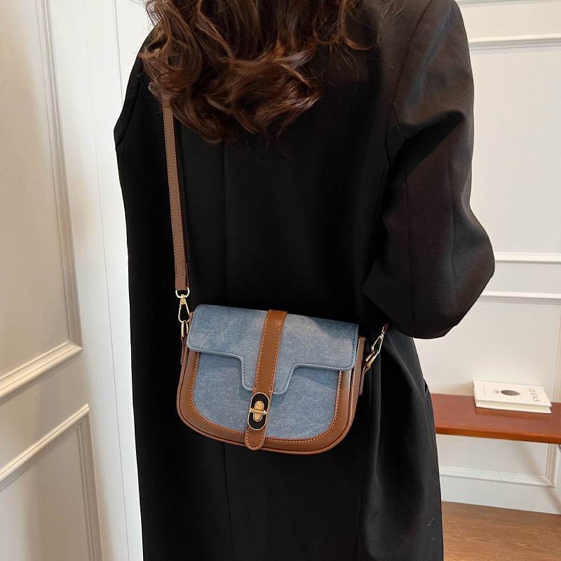 Retro Casual Bag Female Fashion Color Contrast - MYLUXURY LANE ENTERPRISE