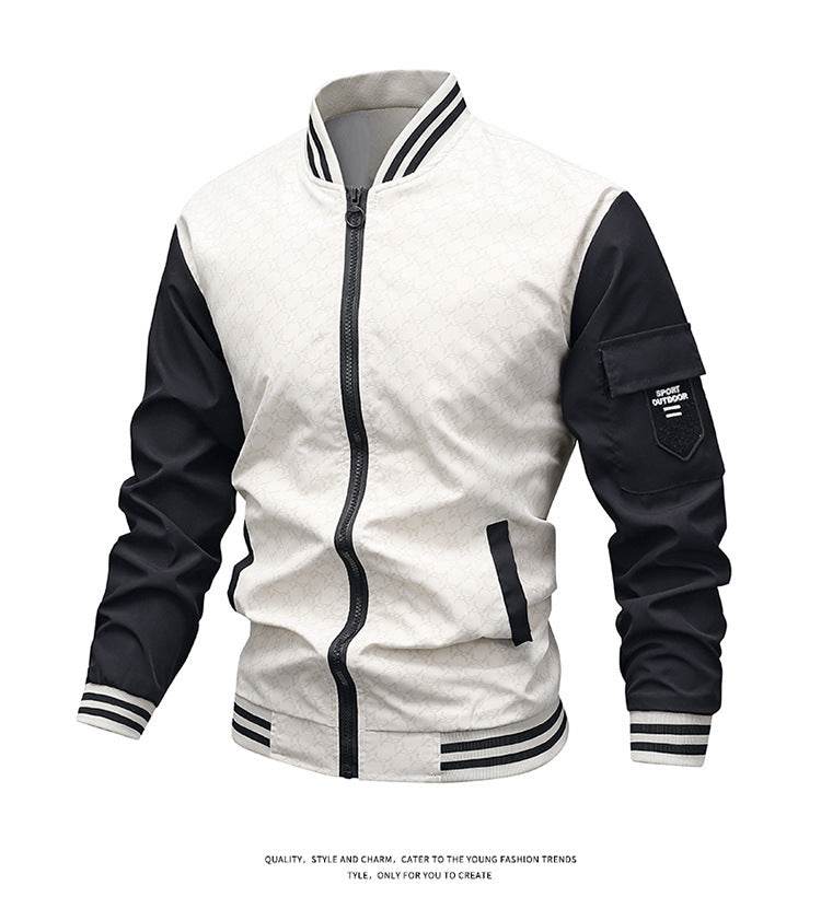 Jacket Men's Jacket Casual Stand Collar Trendy Brand Fashion Baseball Uniform Men's Youth Jacket Hollow Out - MYLUXURY LANE ENTERPRISE