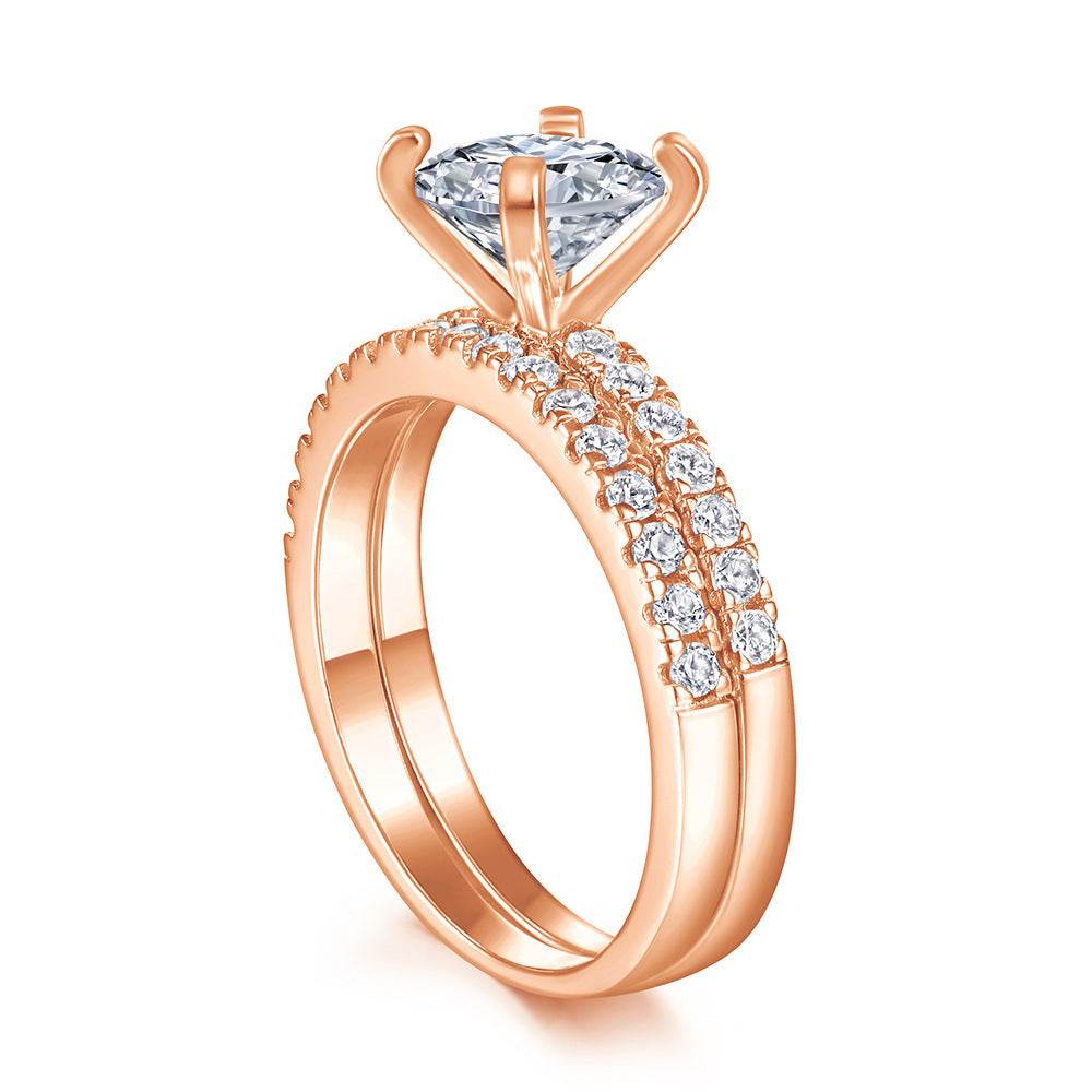 Combination Wedding Platinum Imitation Diamond Creative Trendy Set - MYLUXURY LANE ENTERPRISE