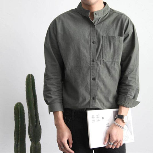 Design Ins Feeling Distressed Clothes Linen Feeling Japanese Style Shirt - MYLUXURY LANE ENTERPRISE