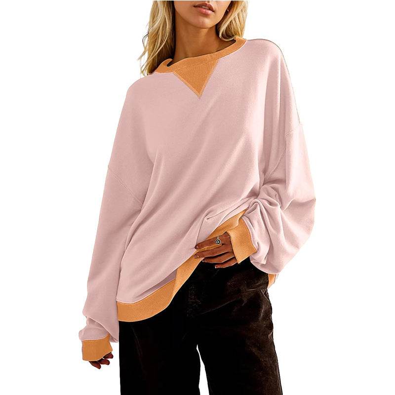 Loose Casual Contrast Color Sweater For Women - MYLUXURY LANE ENTERPRISE