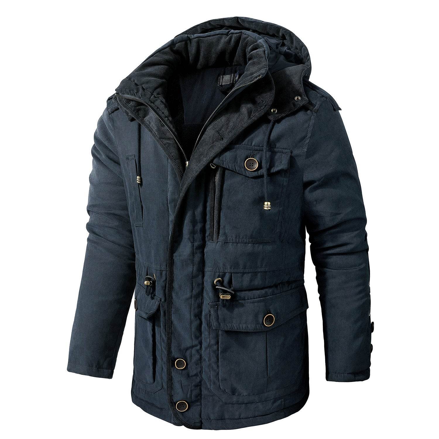 Men's Plus Size Lambswool Hooded Cotton Jacket - MYLUXURY LANE ENTERPRISE