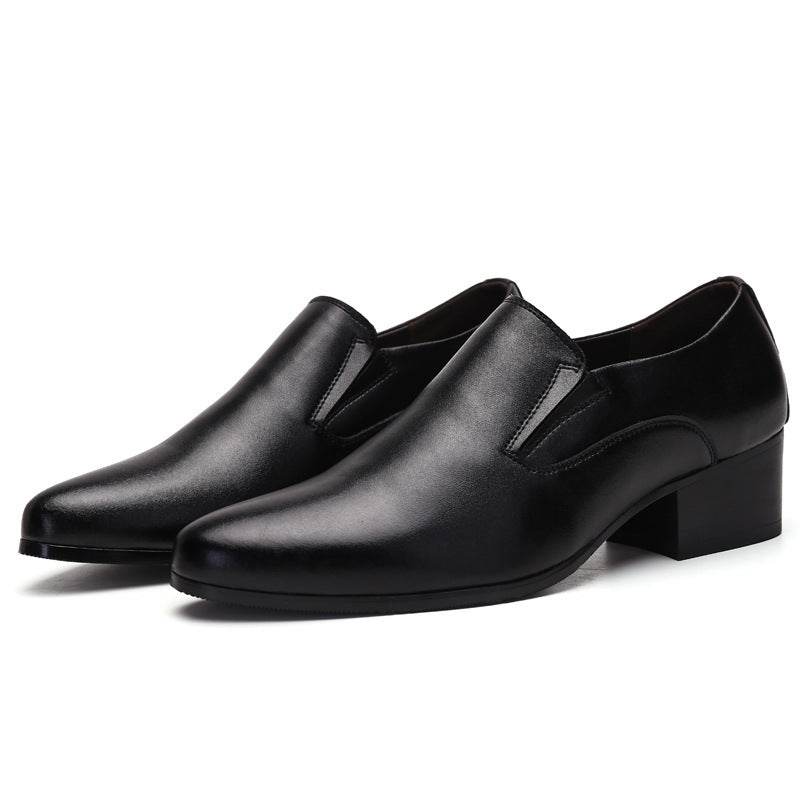High Heel Pointed Leather Shoes Genuine Leather Men's Elevator Shoes - MYLUXURY LANE ENTERPRISE