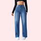 Wide-Leg Casual High-Waist Non-Elastic Jeans for Women - MYLUXURY LANE ENTERPRISE