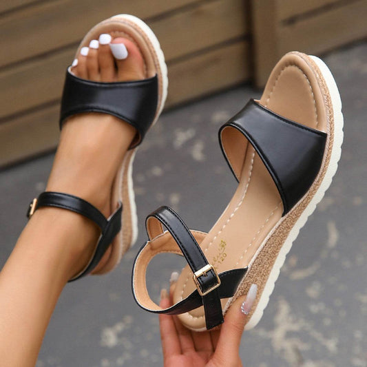 Ankle Buckle Wedges Sandals For Women Summer Platform Shoes - MYLUXURY LANE ENTERPRISE