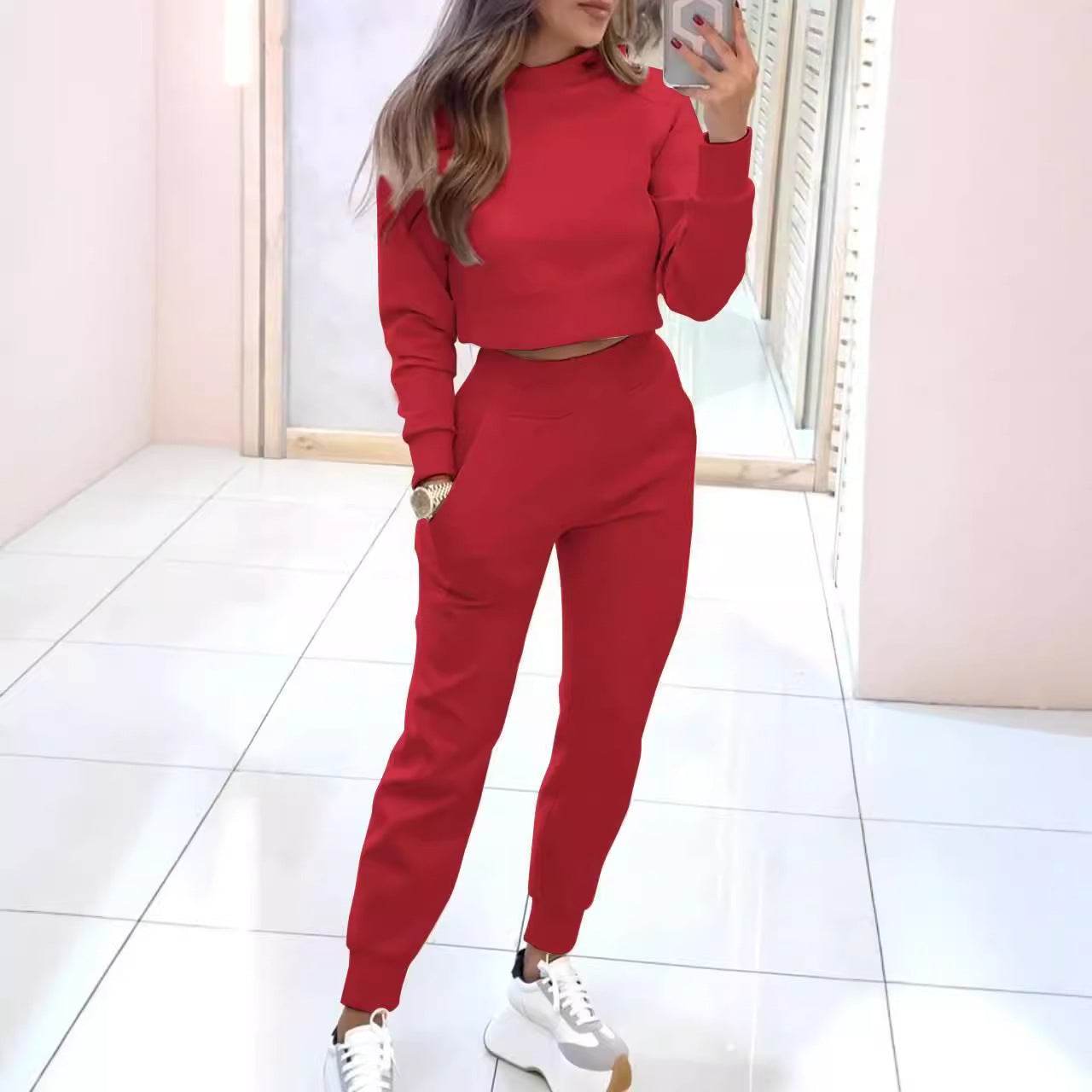 Autumn And Winter Ladies High Collar Slim Fit Long Sleeves Casual Suit - MYLUXURY LANE ENTERPRISE