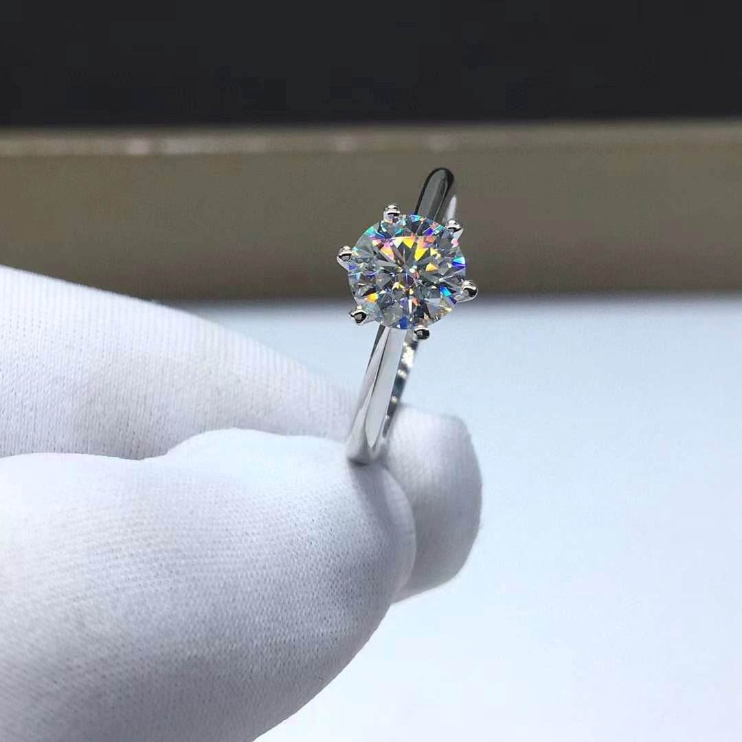 Moissanite Women's Diamond Ring D Color Silver Gold Plated - MYLUXURY LANE ENTERPRISE