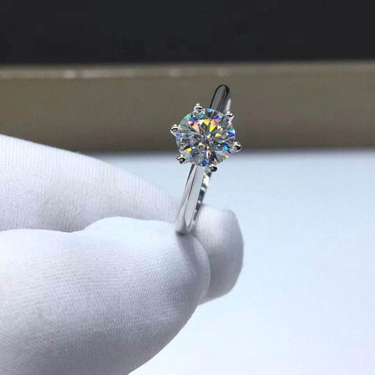 Moissanite Women's Diamond Ring D Color Silver Gold Plated - MYLUXURY LANE ENTERPRISE