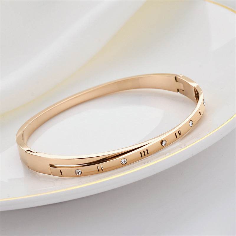 New Titanium Steel Roman Numeral Bracelet - MYLUXURY LANE ENTERPRISE