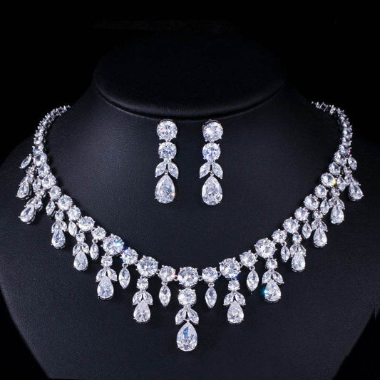 Luxury Water Drop Big Suit Super Flash AAA Zircon Bridal Party Dress High-end Accessories - MYLUXURY LANE ENTERPRISE