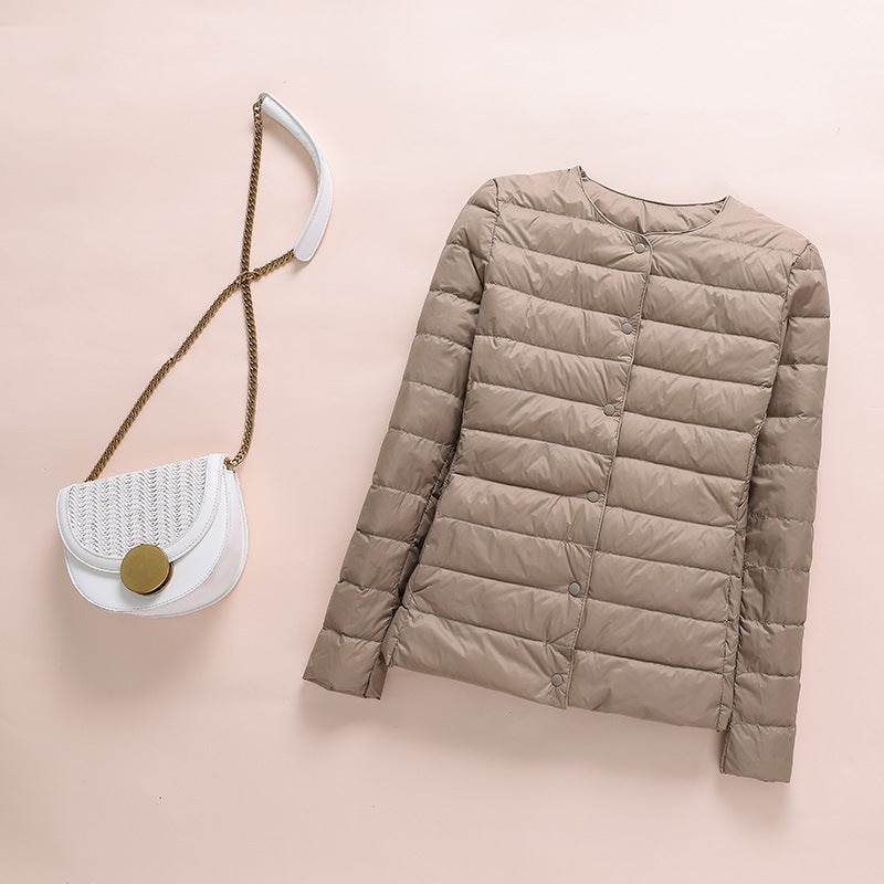 Collarless Lightweight And Convenient Round Neck Slim Short Down Jacket - MYLUXURY LANE ENTERPRISE