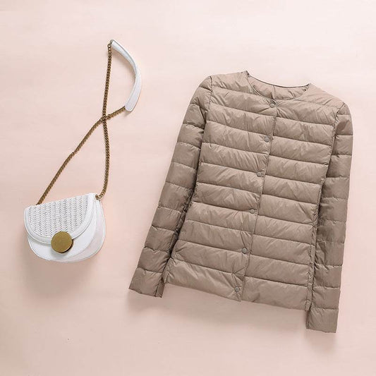 Collarless Lightweight And Convenient Round Neck Slim Short Down Jacket - MYLUXURY LANE ENTERPRISE