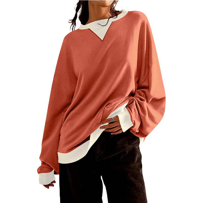 Loose Casual Contrast Color Sweater For Women - MYLUXURY LANE ENTERPRISE