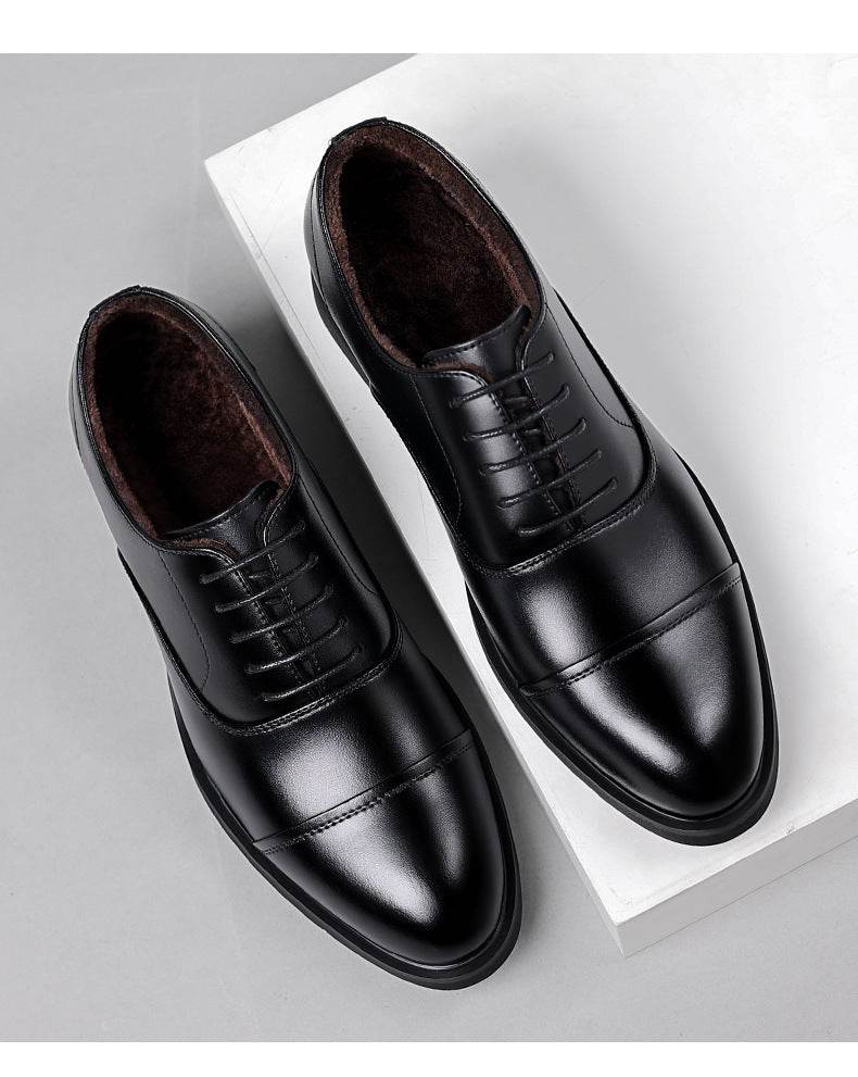 Leather Shoes Men's Height Increasing Insole Pointed Toe Wedding Shoes - MYLUXURY LANE ENTERPRISE