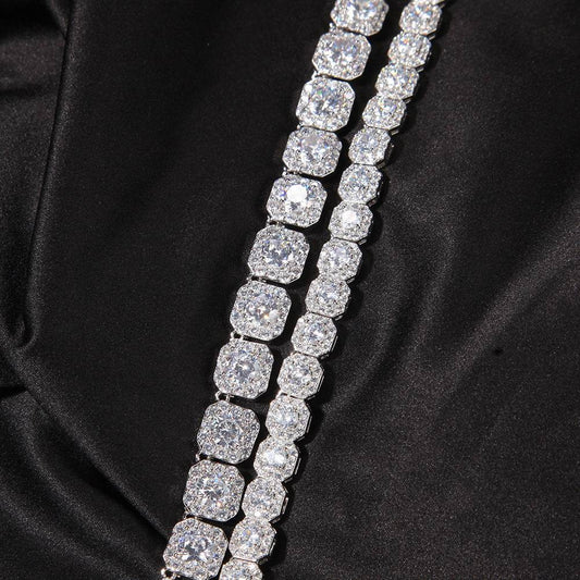 9mm Square Rock Sugar Zircon Necklace - MYLUXURY LANE ENTERPRISE