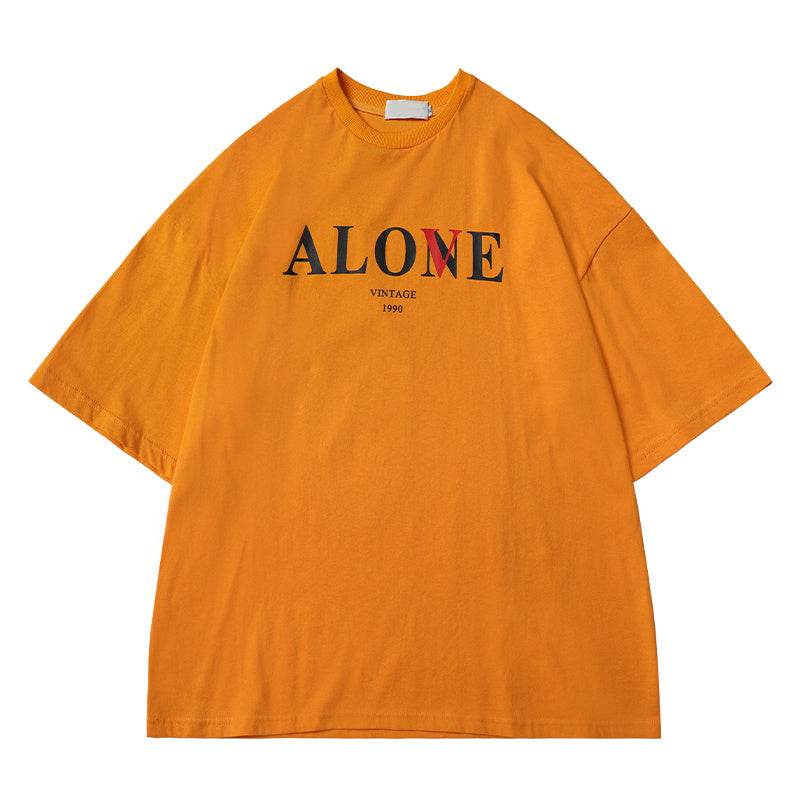 Letter printed round neck short sleeve - MYLUXURY LANE ENTERPRISE