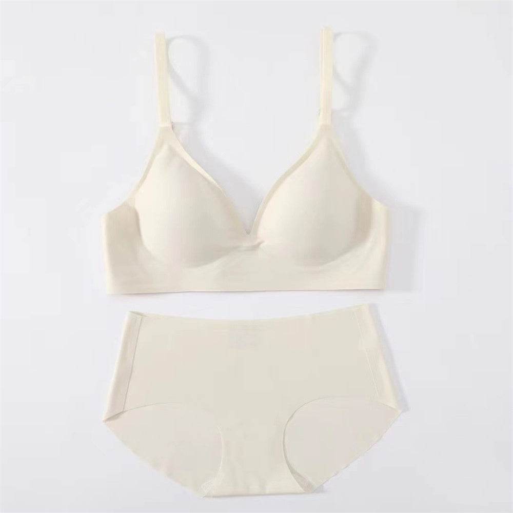 Korean Naked Extended Bra Set Ladies' Traceless Rim-free Underwear Thickened Small Breasts Gathering - MYLUXURY LANE ENTERPRISE