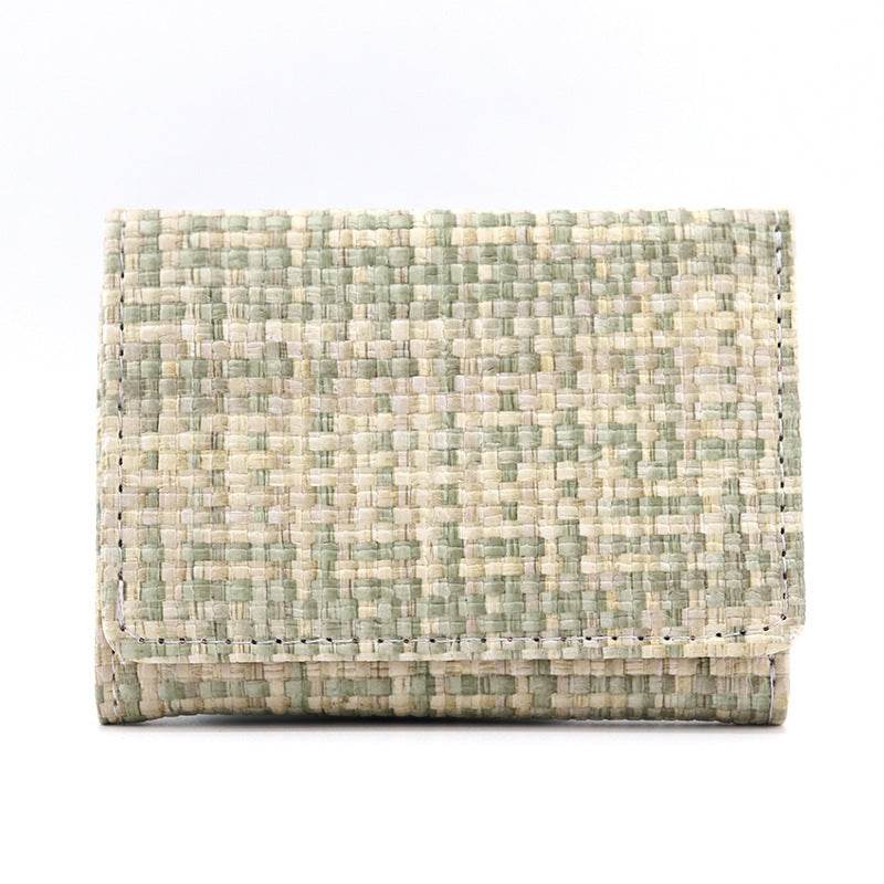 New Straw PU Folding Wallet Women's Mini Ultra-thin Fashion All-matching - MYLUXURY LANE ENTERPRISE
