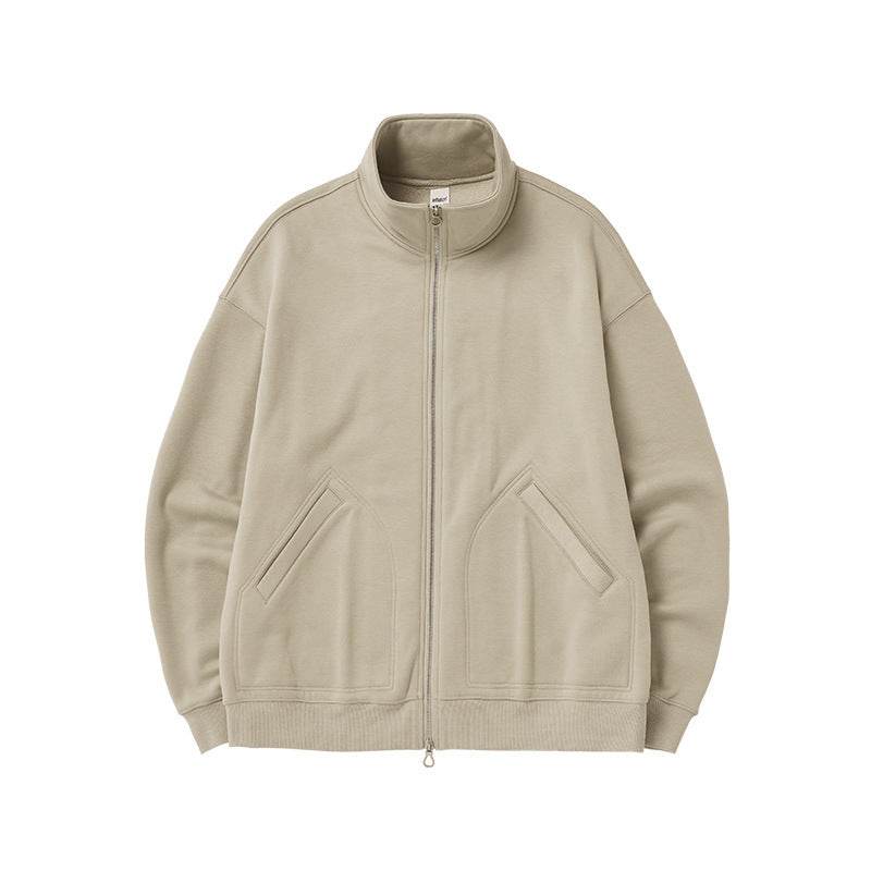 Single-layer Fleece-lined Turtleneck Coat Double-headed Zipped Stand Collar Jacket - MYLUXURY LANE ENTERPRISE