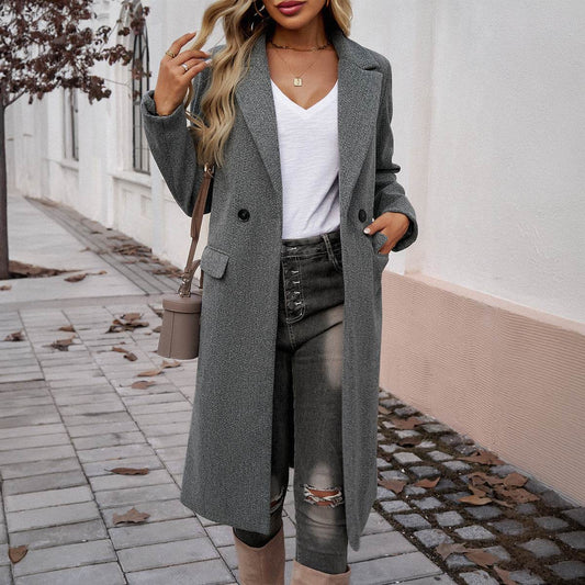 Lady Temperament Commuting Turn-down Collar Coat - MYLUXURY LANE ENTERPRISE