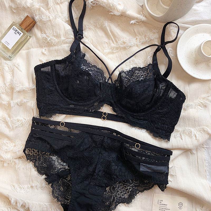 Women's Sexy Lace Gathered Bra Set - MYLUXURY LANE ENTERPRISE