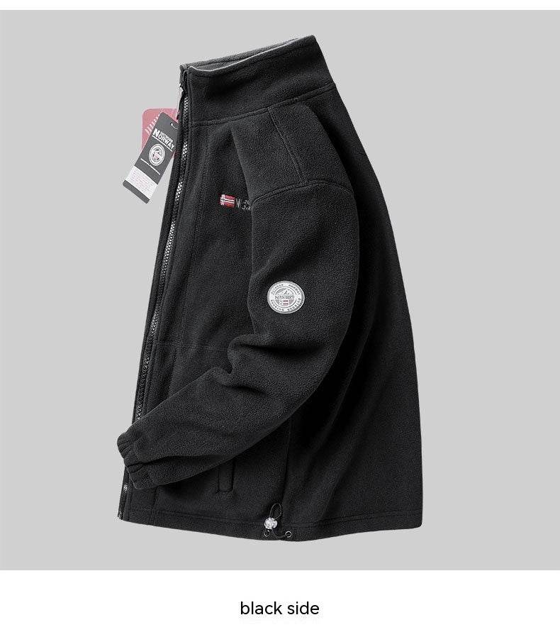 Men's Fashion Double Polar Warm Stand Collar Fleece Jacket - MYLUXURY LANE ENTERPRISE
