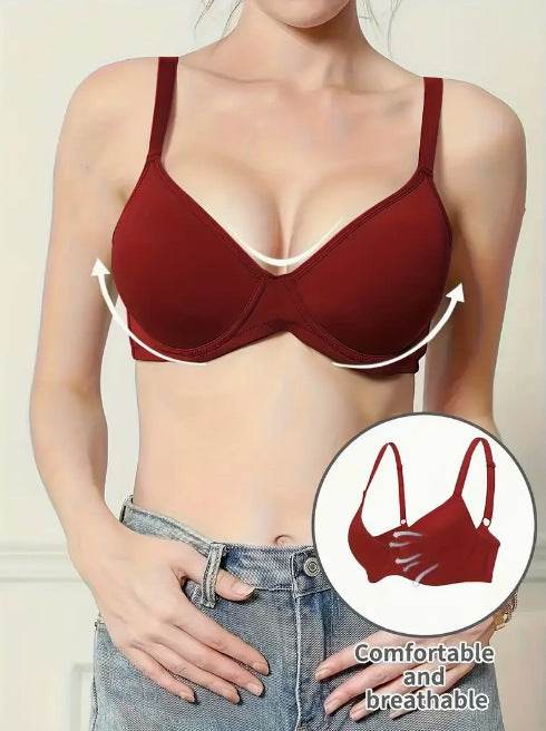 Push Up Breast Holding Thin Cup Bra With Steel Ring - MYLUXURY LANE ENTERPRISE