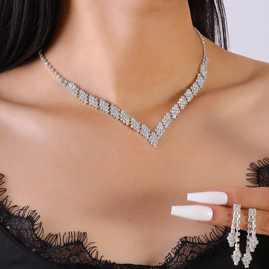Bridal Jewelry Wedding Hair Accessories Accessories Necklace And Earrings Suite Women - MYLUXURY LANE ENTERPRISE