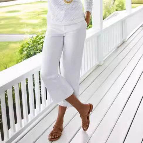 Women's Slub Cotton Linen Elastic-waist Casual Pants - MYLUXURY LANE ENTERPRISE