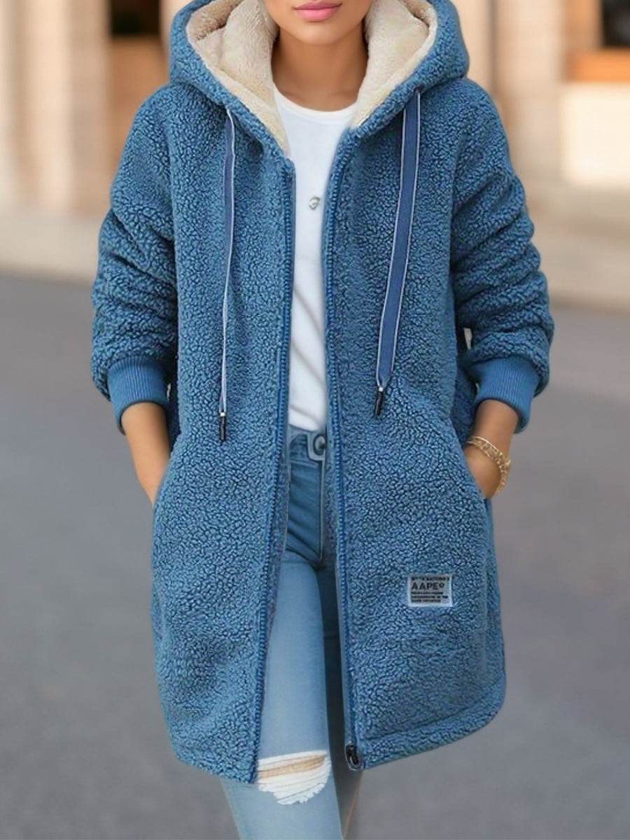 Fleece-lined Mid-length Cashmere Hoodie - MYLUXURY LANE ENTERPRISE