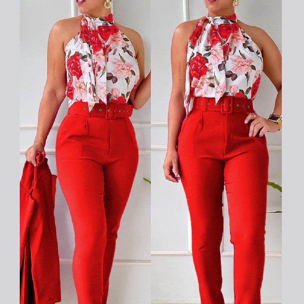 Women's Floral Vest Suit - MYLUXURY LANE ENTERPRISE