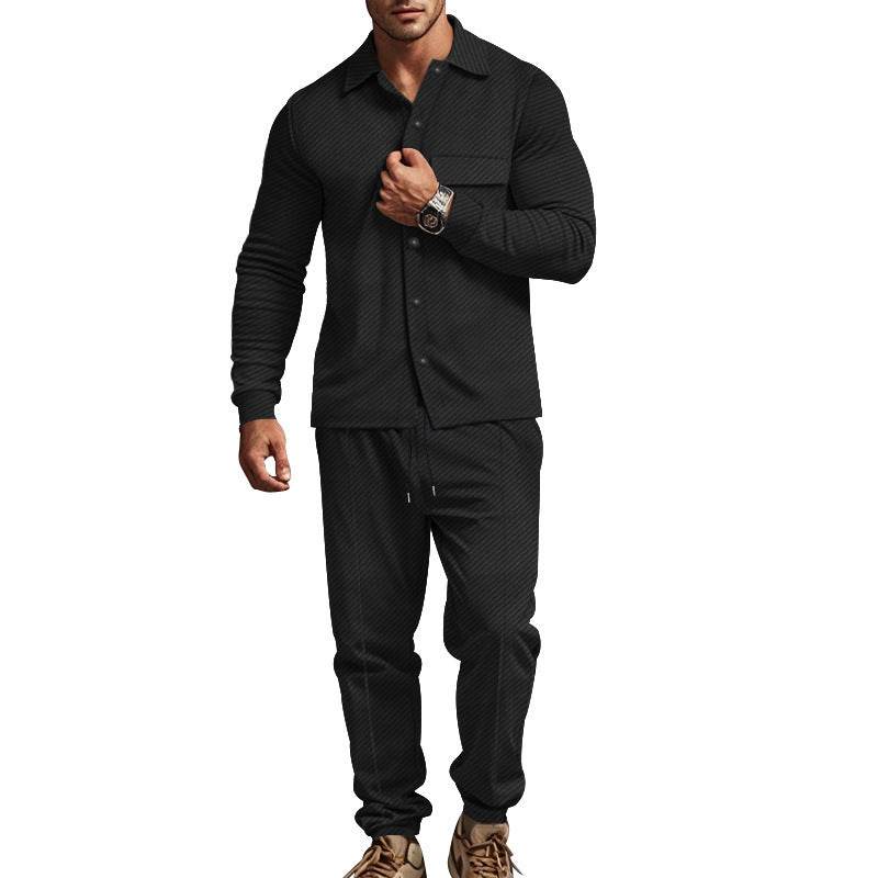Fall And Winter Lapels Heavy Jacquard Trousers Suit - MYLUXURY LANE ENTERPRISE