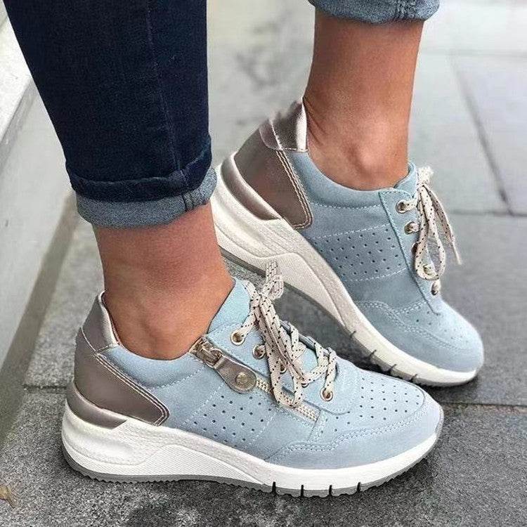 Fashion Lace-up Sneakers Women Cozy Tinck-soled Sports Shoes - MYLUXURY LANE ENTERPRISE