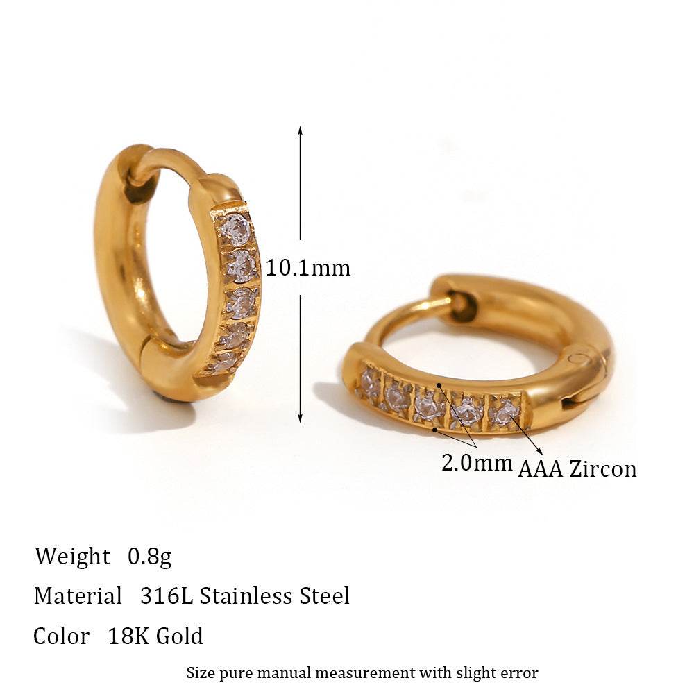 Special Interest Light Luxury Design Rounded Edge Zircon Earrings - MYLUXURY LANE ENTERPRISE