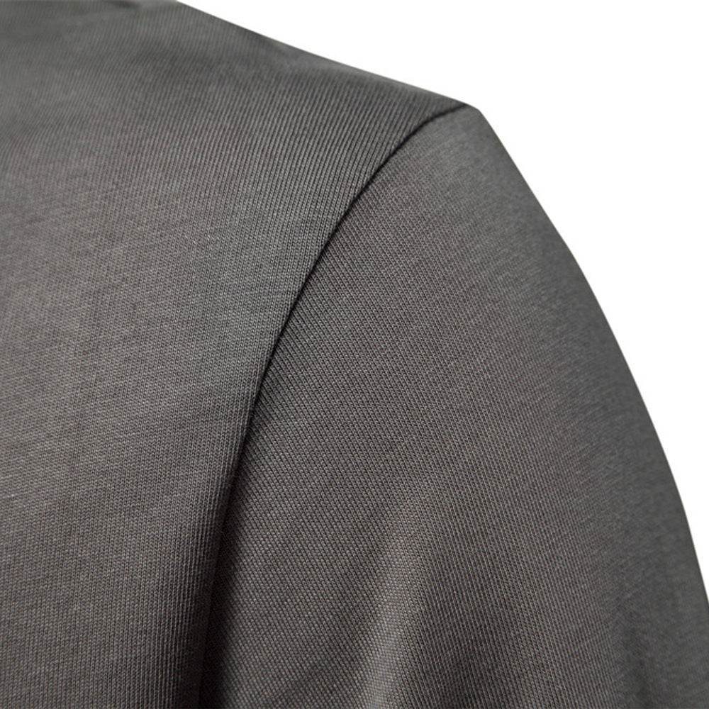 Men's Fashion Casual Solid Color Zipper And Lapel Cotton Top - MYLUXURY LANE ENTERPRISE