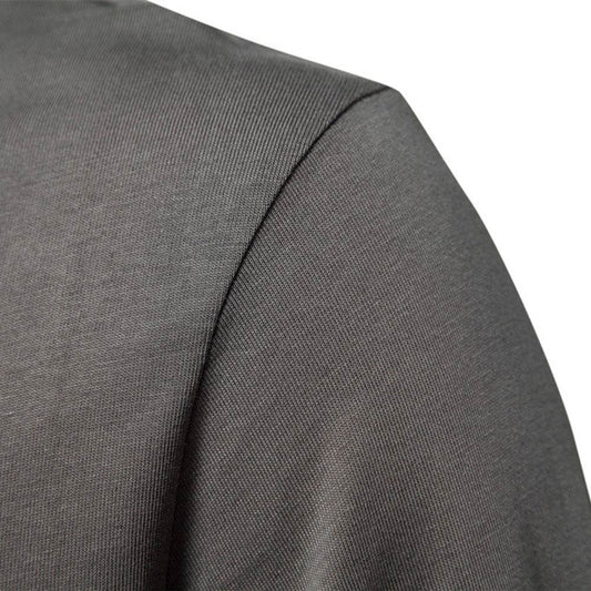 Men's Fashion Casual Solid Color Zipper And Lapel Cotton Top - MYLUXURY LANE ENTERPRISE
