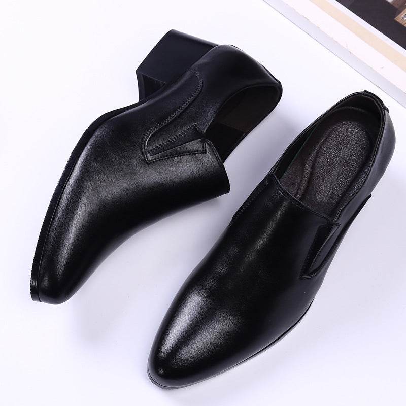 High Heel Pointed Leather Shoes Genuine Leather Men's Elevator Shoes - MYLUXURY LANE ENTERPRISE